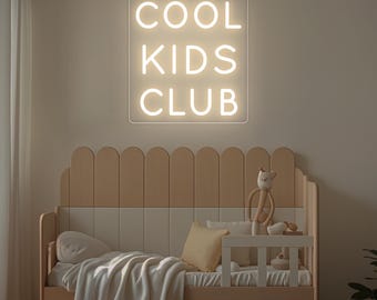 Cool kids club neon sign, kid's room neon wall decor, custom kid playroom decor,  boy/girl room decor,  gift for kid,Kids home wall decor