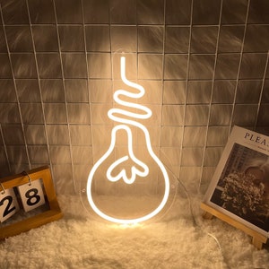 Light Bulb Neon Sign, Light Bulb Decoration, LED Neon Light Decoration for Home,Kidroom wall decor,Gifts for kid, Back to school Gifts