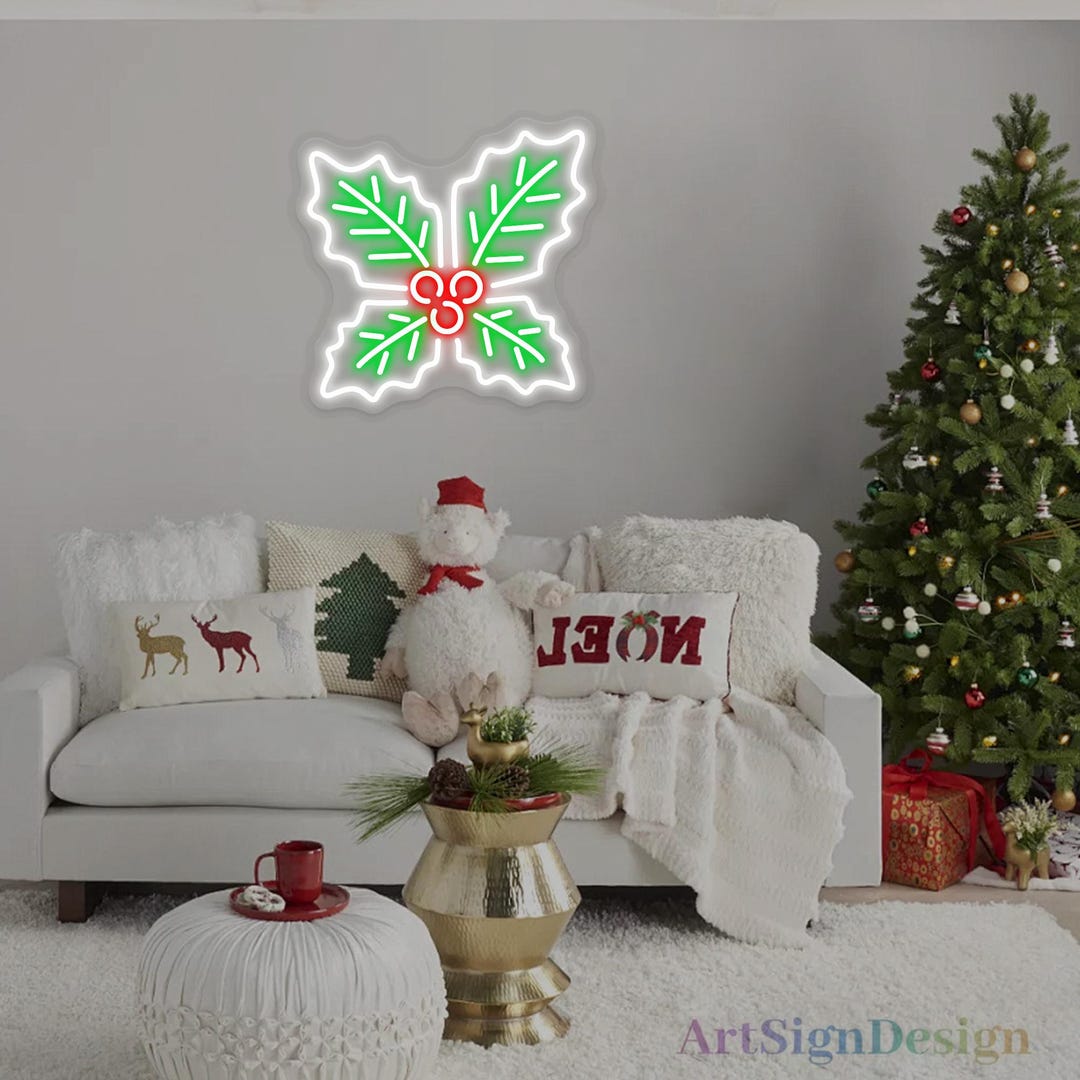 Christmas Mistletoe Neon Sign,mistletoe Merry Christmas Neon Light ...