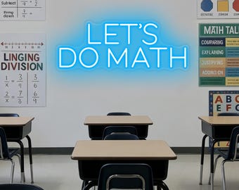 Let's Do Math Neon Sign,Math Classroom Decor Sign, Math Teacher Gift, Math Lover Gift Ideas,Funny Math Decoration,Classroom Wall Art