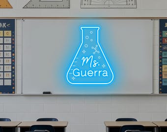 Custom Science Teacher Name Neon Sign,Science Classroom Wall Decor ,Science Beaker Professor Gift Chemistry Teacher Gifts,Graduation Gifts
