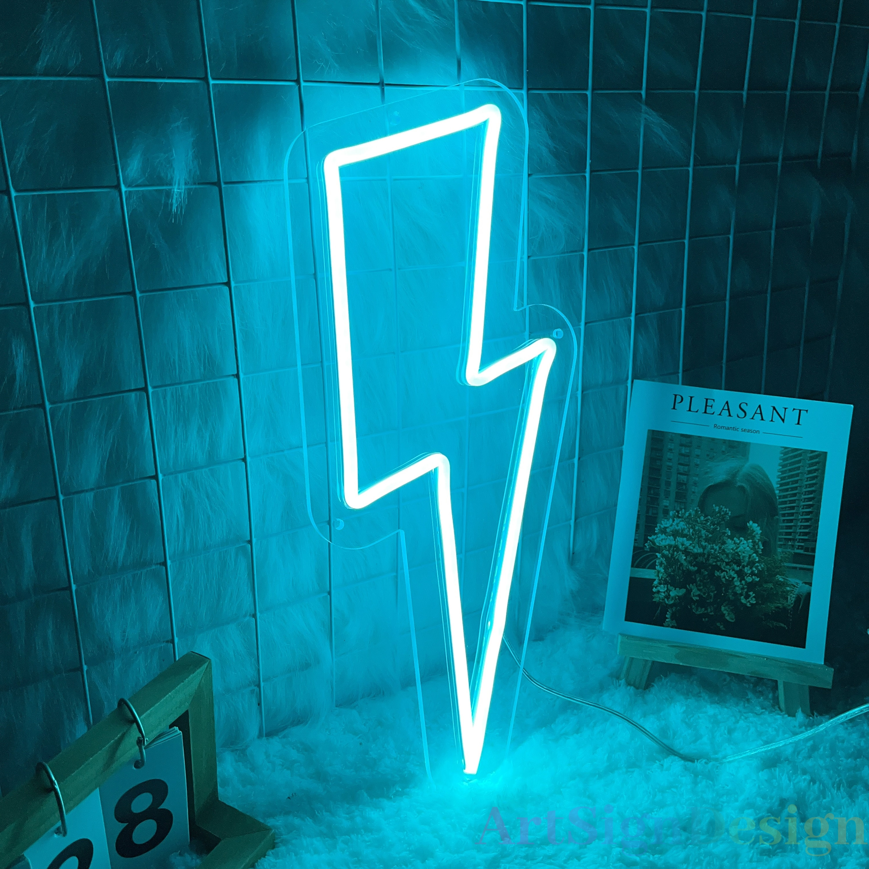 Lightning Bolt Neon Sign, LED Thunder Neon Light, Weather Neon Sign ...