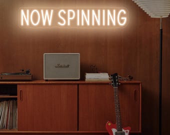 Now Spinning Neon Sign Record Playing Neon Light Retro Record Player Neon Sign Music Studio Decor Retro Music Player LED Music Lover Gift