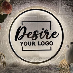 Custom Acrylic Business Logo Sign, Custom Salon Wall Backlit Decor, Business Door Sign, LED Business Logo Sign,  Business Salon Sign