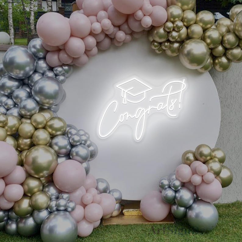 Congrats Cap LED Neon Sign, Custom Congrats Grad Neon Light, Prom ...