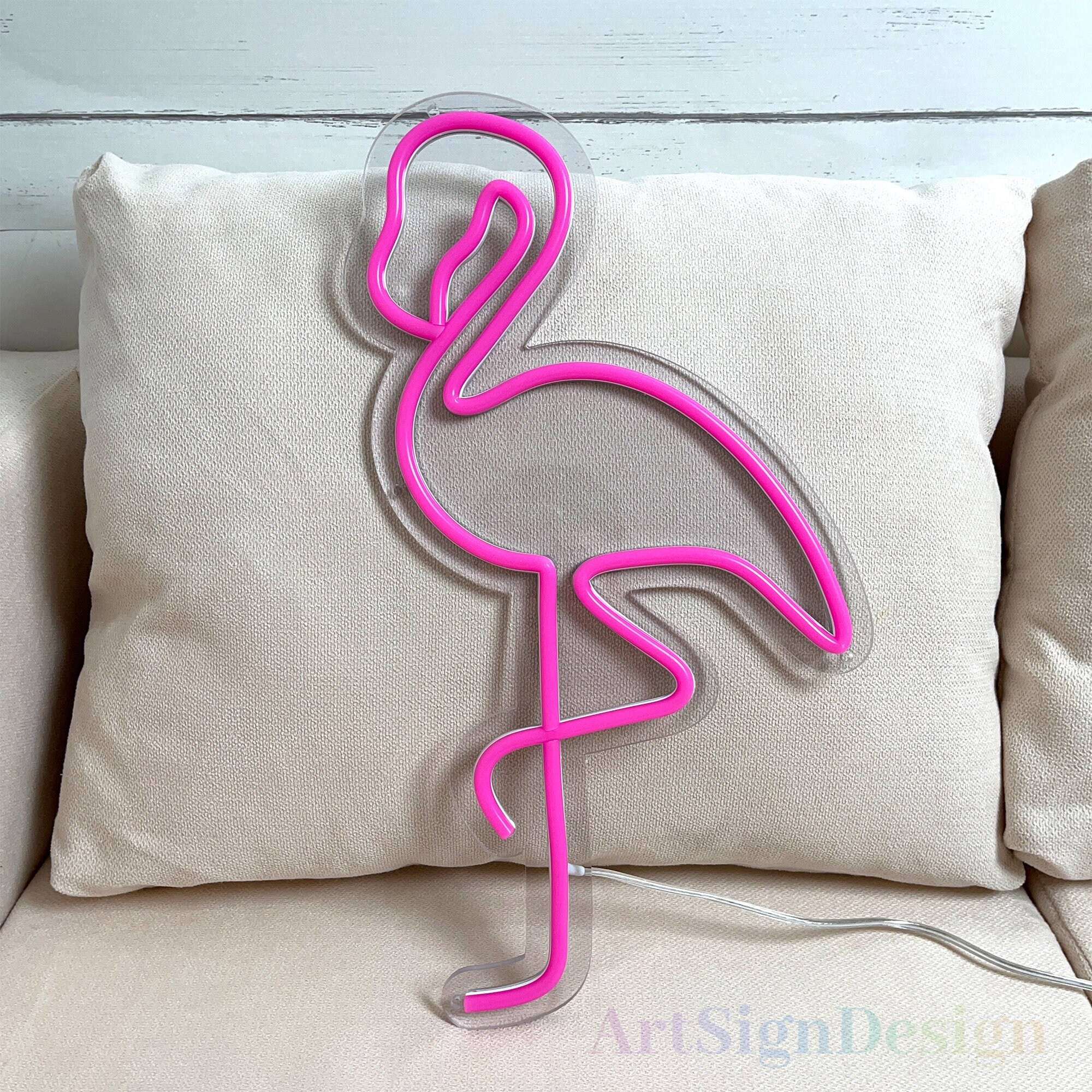 thumbnail image 2 of LED Flamingo Neon Sign Pink LED Lights Art Wall Decor Light Up Signs Neon NEW 2 of 12