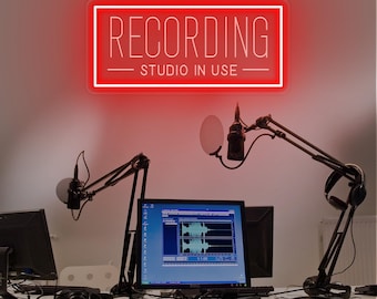 Custom Recording Studio In Use Neon Sign , Studio Recording Neon Decor , Podcast Box sign, LED Recording Studio Sign,Studio Room Gift