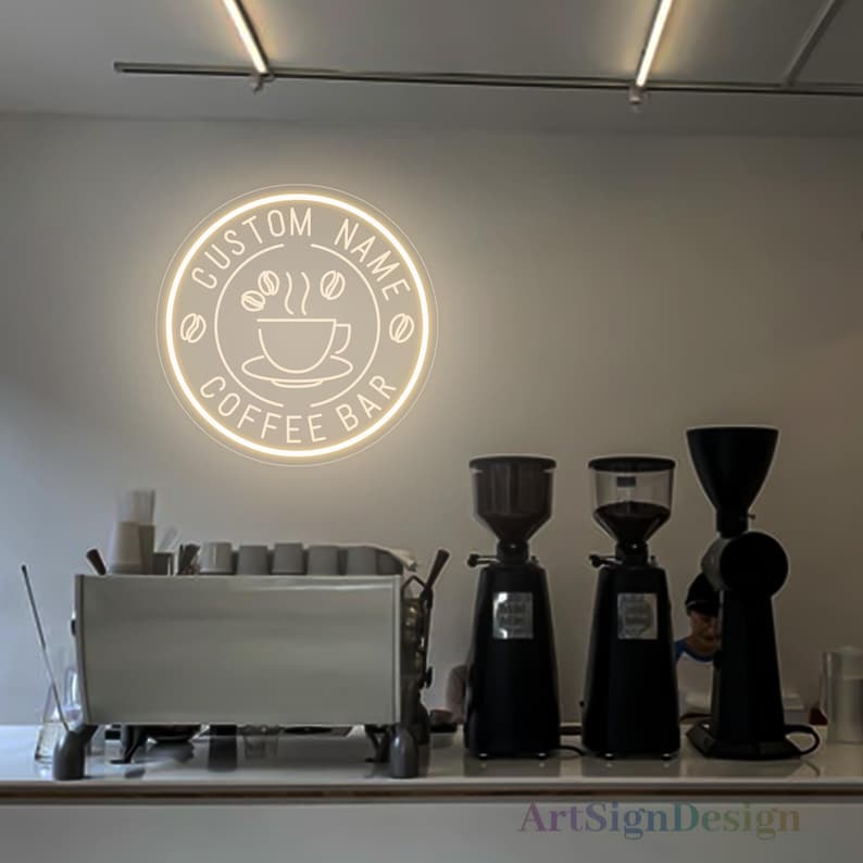 Custom Coffee Bar Sign for Kitchen |Custom Coffee Decor |Carved Neon Sign| Coffee Lover Gift | Cafe Shop Bar Sign|Thanksgiving gifts Style 5
