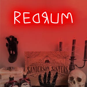 REDRUM Neon Sign | Horror Movie Lover Gift | Horror Home Decor| Horror Decor Sign | Dark Art Decor| Spooky Neon Sign | Halloween Decor Gift