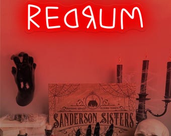 REDRUM Neon Sign | Horror Movie Lover Gift | Horror Home Decor| Horror Decor Sign | Dark Art Decor| Spooky Neon Sign | Halloween Decor Gift