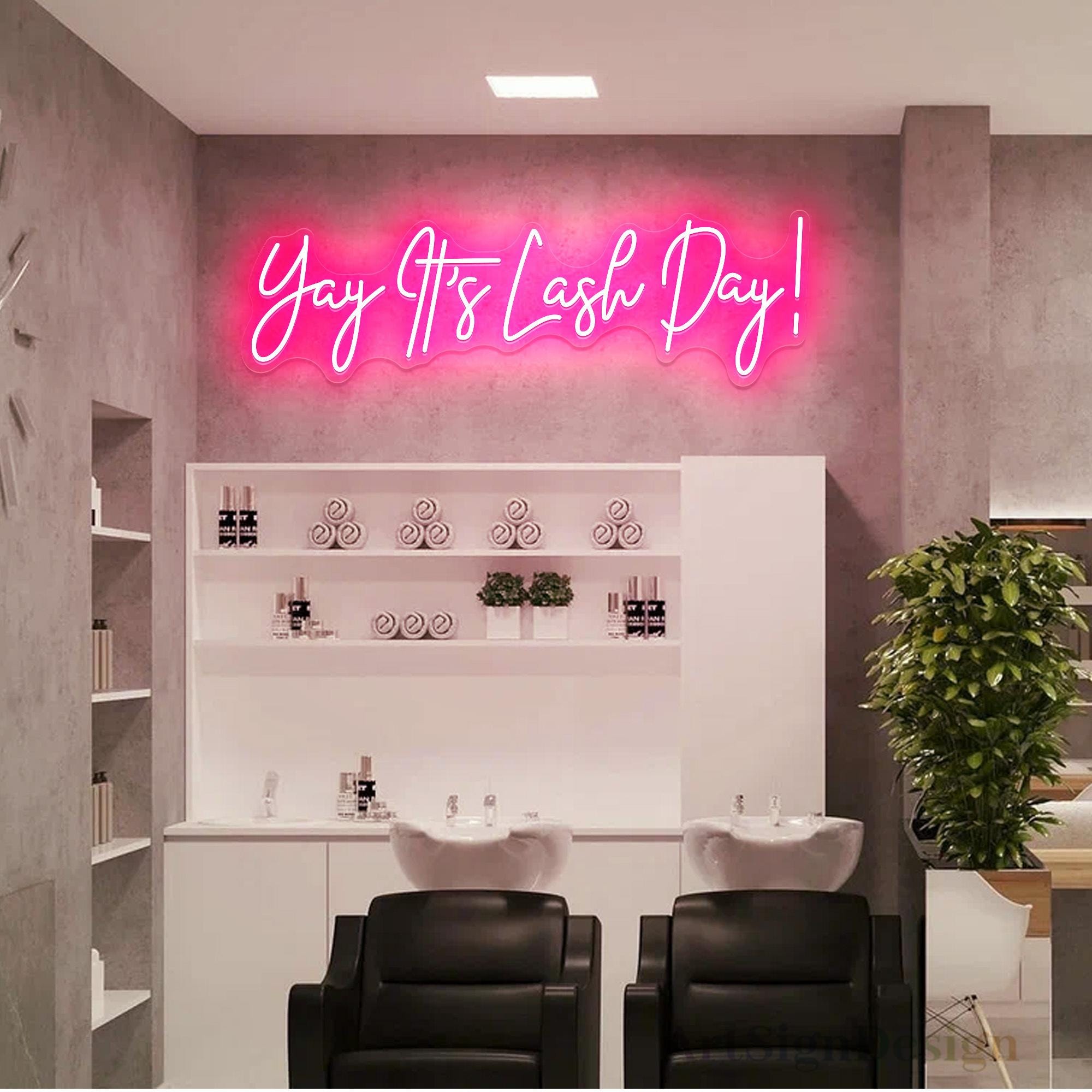 Yay It's Lash Day Neon Sign, Lash Day Neon Sign, Personalized Lash Room ...