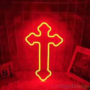 Cross Neon Sign, Holy Cross Neon Light, Christian cross symbol, Cross Jesus LED Neon Sign, Cross Sign, Faith Neon Sign, Easter gifts