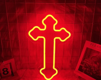 Cross Neon Sign, Holy Cross Neon Light, Christian cross symbol, Cross Jesus LED Neon Sign Cross Sign, Faith Neon Sign, Easter gifts