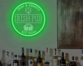 Custom Irish Pub Bar Neon Sign, Personalized Whiskey Irish Bar Neon Pub Decor For Irish,  Irish Drinking Sign, St. Patrick's Day Gifts