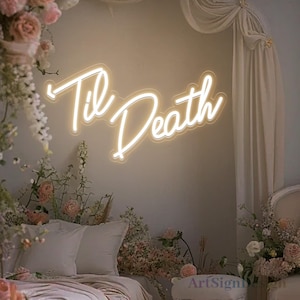 Til Death Neon Sign, Wedding Neon Sign, Gothic Neon Sign, Wedding Neon Sign, Wedding Backdrop Sign, Wedding Party Decor, Engagement Gift