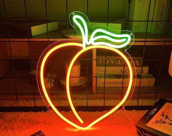 Peach Neon Sign, Peach Led Sign, Peach Wall Decor, Peachy Sign, Peach Garden Decor, Fruits Neon Sign, Peach Fruit Led Signs, Kids Room Decor