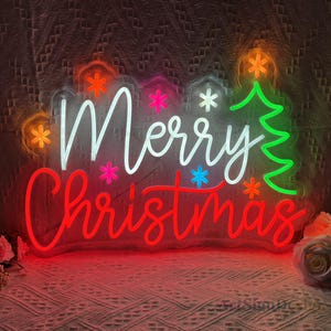 Letrero de neón de Feliz Navidad, luces LED de Navidad, decoración de pared navideña para el hogar, decoración de fiesta navideña, regalo de Navidad, decoración de neón navideña