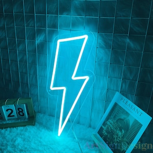 Lightning Bolt Neon Sign, LED Thunder Neon Light, Weather Neon Sign, Neon Lightning Wall, Christmas Gift,Neon Light Home Room, New Year Gift