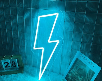 Lightning Bolt Neon Sign, LED Thunder Neon Light, Weather Neon Sign, Neon Lightning Wall, Christmas Gift,Neon Light Home Room, New Year Gift