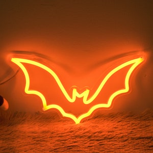 Fledermaus Leuchtreklame, Halloween Fledermaus Leuchtreklame, Fledermaus Neonlicht, Flying Mnini Fledermaus Decor, Halloween Party Dekoration, Fledermaus Wandkunst, Halloween Geschenke