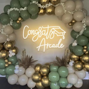 Placa de neon de parabéns pela formatura, placa de neon personalizada com nome de parabéns, decoração para festa de formatura de 2025, decoração de parede para formatura, presentes personalizados para formatura