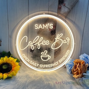 Benutzerdefinierte Coffee Bar Schild für Küche |Benutzerdefinierte Kaffee Dekor |geschnitzte Leuchtreklame| Kaffeeliebhaber Geschenk | Cafe Shop Bar Schild|Muttertagsgeschenke