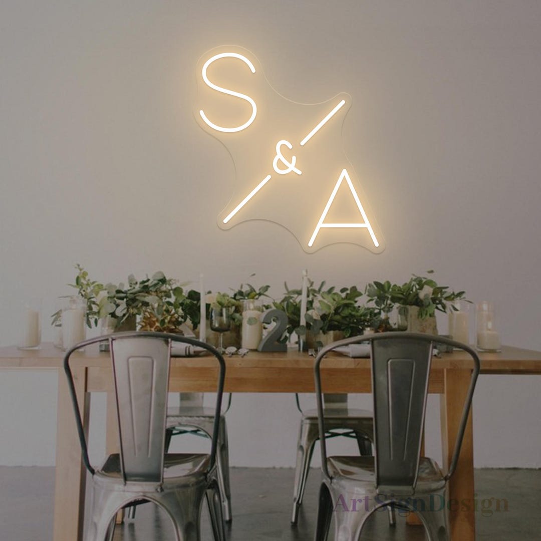 Custom Initials Wedding Neon Sign,couple Initials LED Neon, Wedding ...