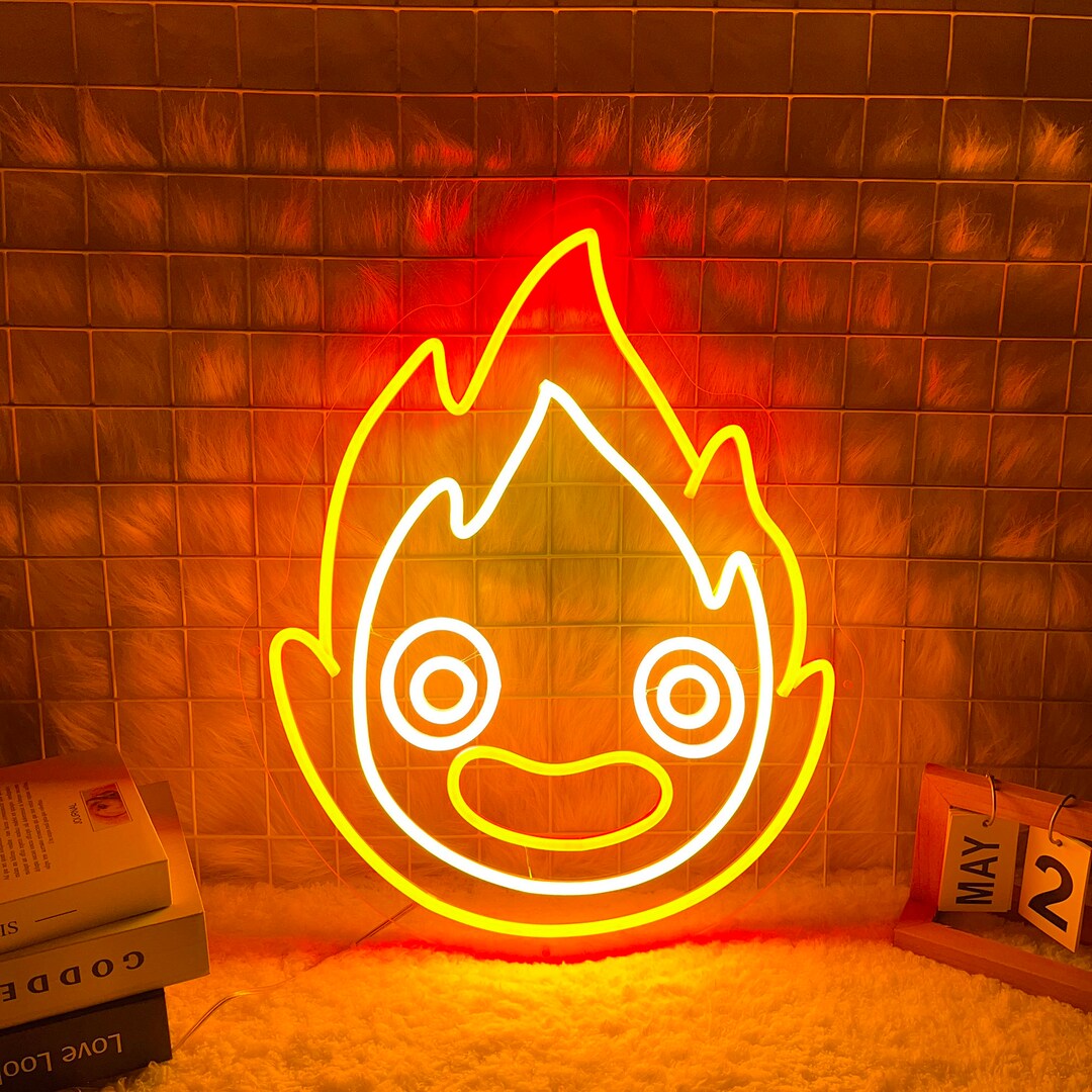 Fire LED Neon Sign, Custom Anime Neon Sign, Handmade Neon Gifts, Wall