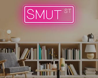 Smut ST Neon Sign Custom LED Light for Smut Reader Romance Readers Gift Book Nook Light Aesthetic Reading Room Wall Art Bookish Neon Sign