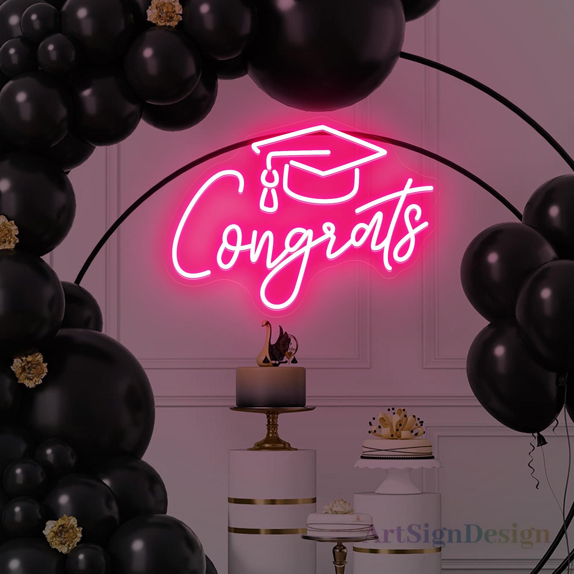 Congrats Neon Sign for Custom Graduation Party, College Congrats Grad ...
