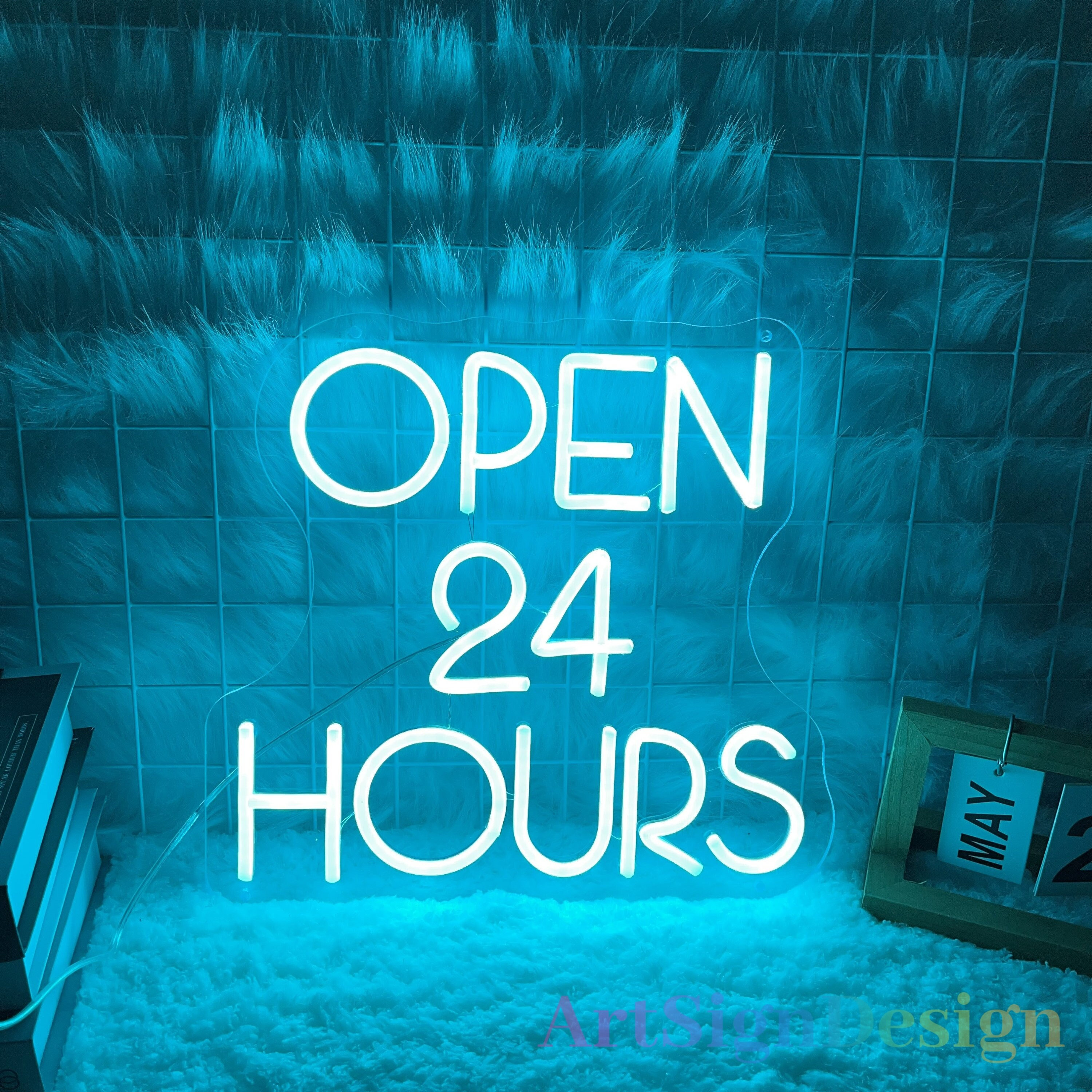 Open 24 2024 hours led sign