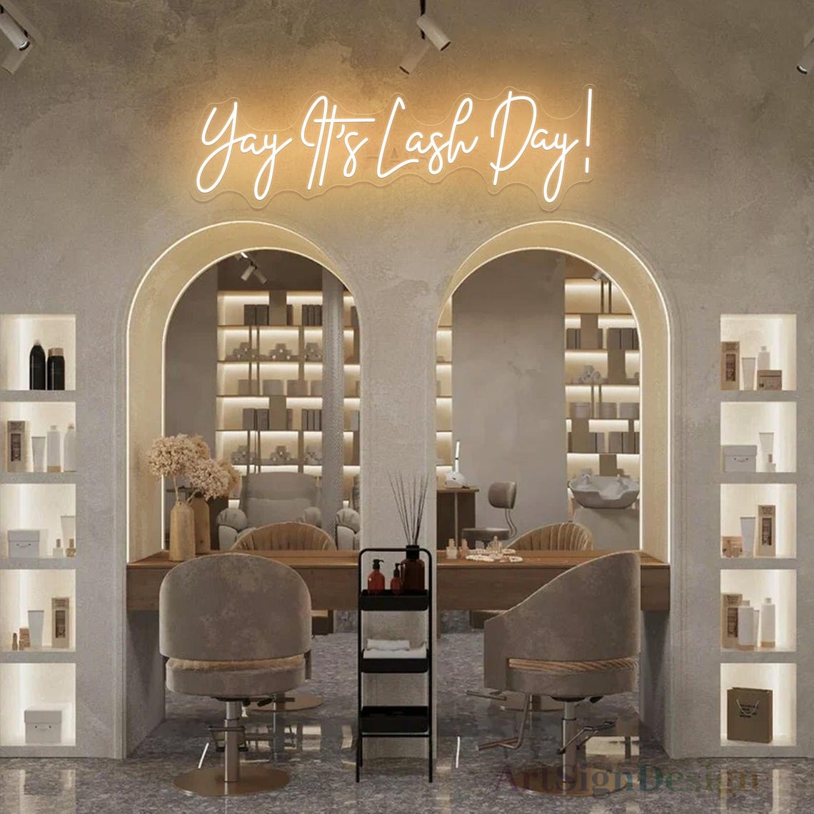 Yay It's Lash Day Neon Sign, Lash Day Neon Sign, Personalized Lash Room ...