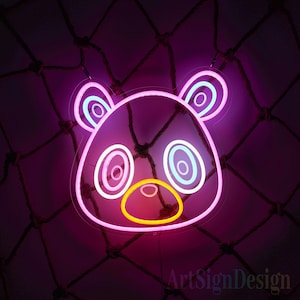 Bear Neon Signs, Graduation Bear Signs, Home Room Wall Decor, Kids Room Wall Decor, Game Room Decor, Birthday Gifts for Her/He