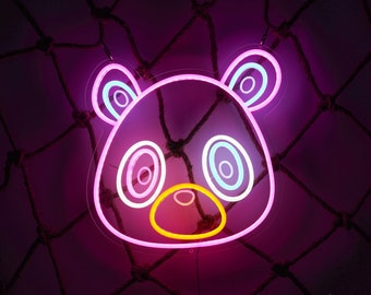Bear Neon Signs, Graduation Bear Signs, Home Room Wall Decor, Kids Room Wall Decor, Game Room Decor, Birthday Gifts for Her