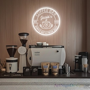 Custom Coffee Bar Sign for Kitchen |Custom Coffee Decor |Carved Neon Sign| Coffee Lover Gift | Cafe Shop Bar Sign|Thanksgiving gifts Style 6