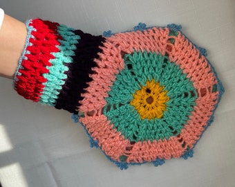 Handmade Crochet Multi Color Washcloth