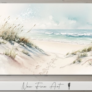 Sea Oats, Coastal Farmhouse, Beach Wall Art, Watercolor, White Sands, Florida Beach, Destin, Sand Dunes, Museum Quality Print or Canvas