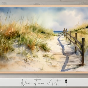 Sea Grass Print, Sea Oats, Coastal Farmhouse, Beach Wall Art, Watercolor, Florida, White Sands, Outer Banks, Museum Quality Print or Canvas