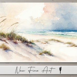 Sea Oats Print, Coastal Farmhouse, Beach Wall Art, Watercolor, White Sands, Florida Beach, Navarre, Museum Quality Print or Canvas