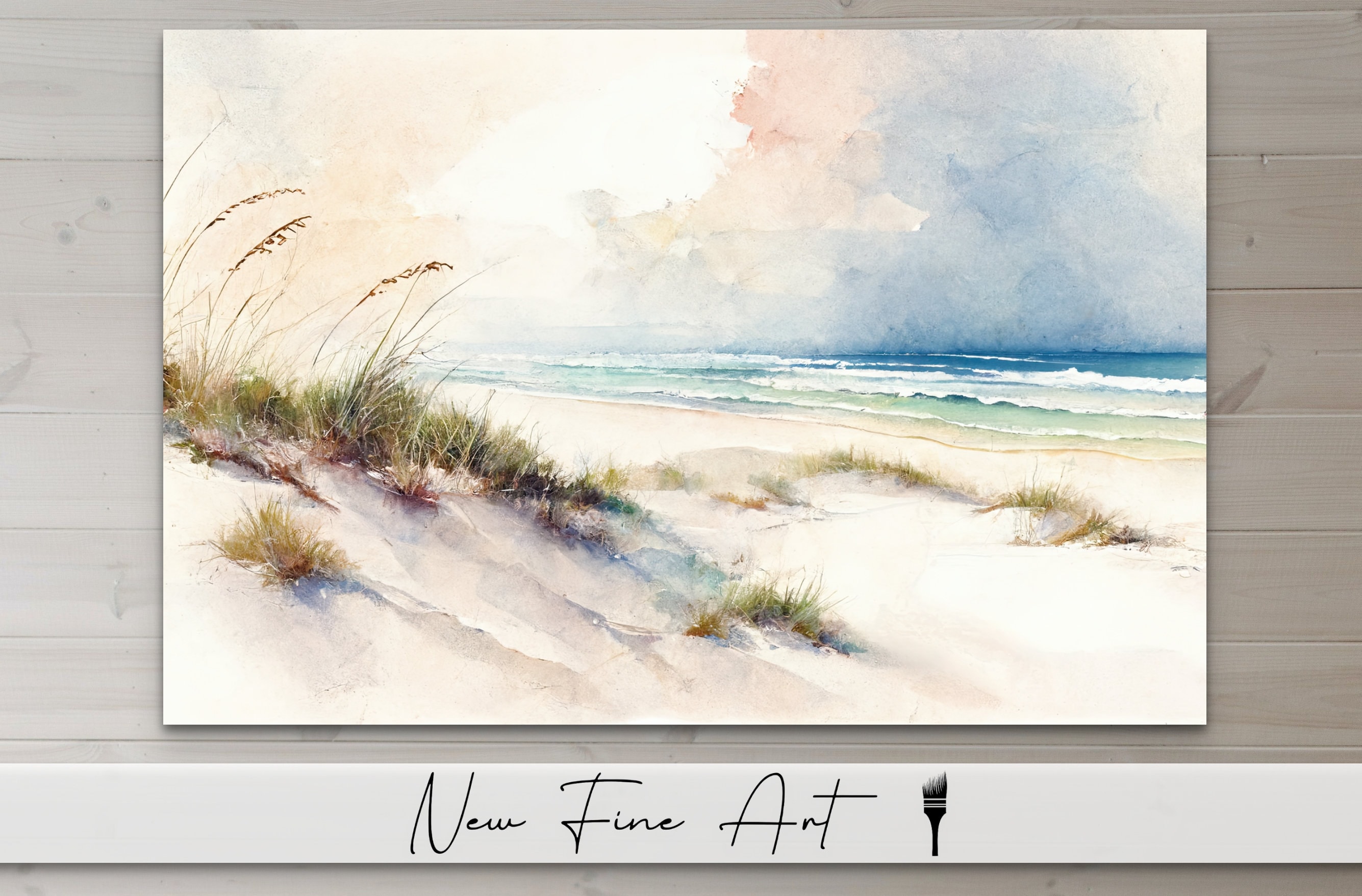 Sea Oats Print Coastal Farmhouse Beach Wall Art Watercolor Etsy