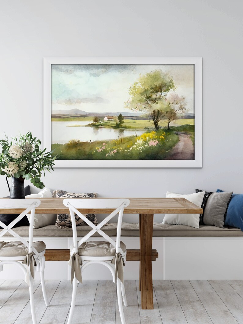 Modern Farmhouse Barn Wall Art Country Landscape Rustic - Etsy