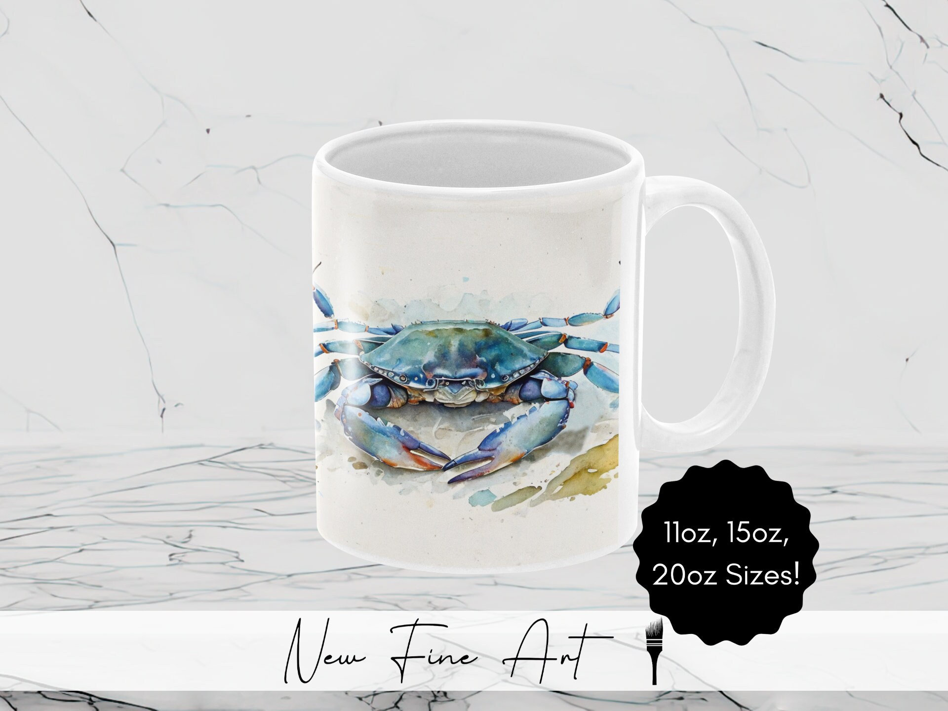 Blue Crab Watercolor Mug - Ideal Gift For, Marine Life Enthusiast -  Artistic Coffee Tea Cup in Various Sizes - Etsy