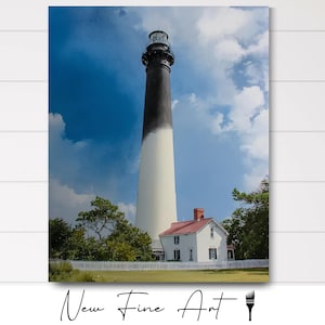 Stampa artistica del faro di Pensacola • Decorazione murale costiera della Florida • Opera d'arte storica del faro nautico • Decorazione per la casa sulla spiaggia della costa del Golfo