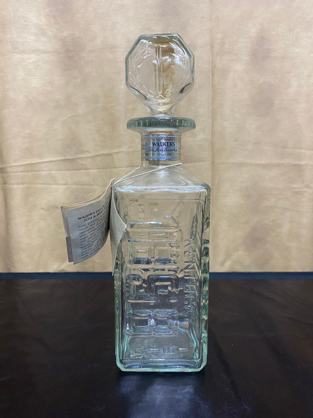 1974 Walkers Deluxe Bourbon Decanter License Plate Edition Etsy