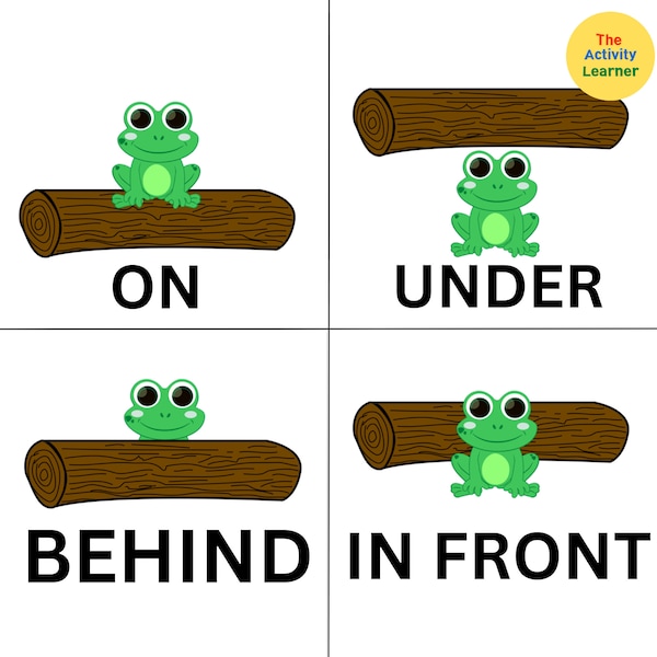 Frog & Log Positional Words Prepositions Activity PDF File