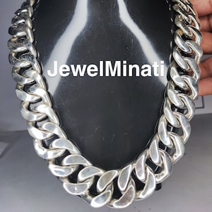 23mm Men&#39;s Heavy Solid 925 Sterling Silver Miami Cuban Link Chain Necklace,bling chain,18&quot;-30&quot; Inch Hiphop Chain with Fine quality Box Clasp