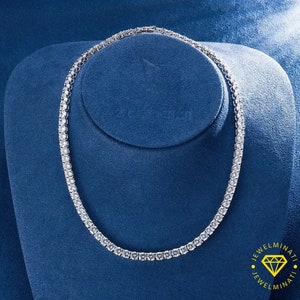 Łańcuch tenisowy Diamond | Łańcuch tenisowy Heavy Quality o grubości 5 mm | Diament Moissanite jakości VVS | Srebro próby 925 | Przeszedł test diamentów