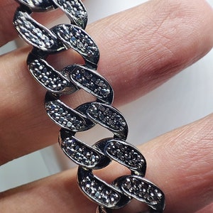 Czarny diamentowy łańcuszek kubański 12 mm Iced Out Naszyjnik Hip Hop Biżuteria ciężki łańcuszek ze srebra 925 VVS Moissanite Diamenty Drip jakości pudełko z zamknięciem