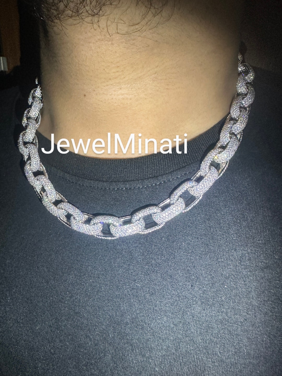 12MM Rolo Cuban Chain | 14K Yellow Gold Finished in 925 Solid Silver ...