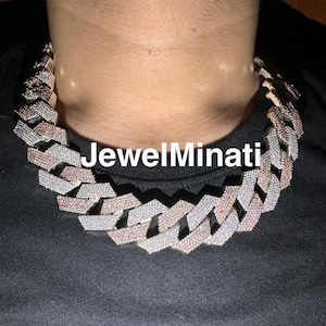Heavy Quality | 27mm Icedout Cuban Link Chain | VVS1 Quality Moissanite Diamond | 925 Sterling Silver | Two Tone | Gift For Men and Women |